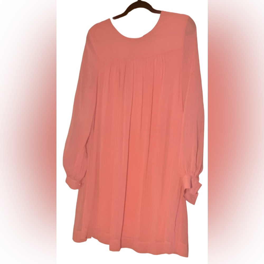 H&M Pink Chiffon Babydoll Dress Flowy Romantic Size 10